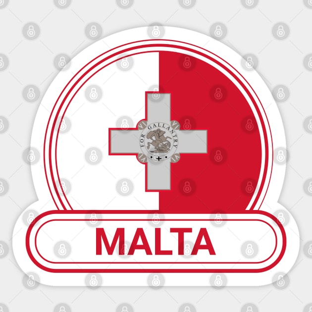 Malta Country Badge - Malta Flag Sticker by Yesteeyear